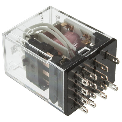 RS PRO Plug In Non-Latching Relay, 24V ac Coil, 5A Switching Current, 4PDT
