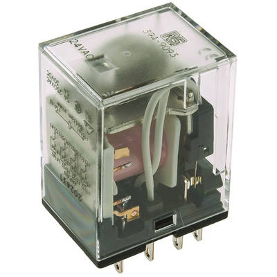 RS PRO Plug In Non-Latching Relay, 24V ac Coil, 5A Switching Current, 4PDT
