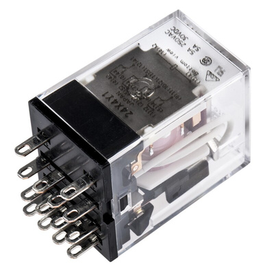 RS PRO Plug In Power Relay, 120V ac Coil, 5A Switching Current, 4PDT