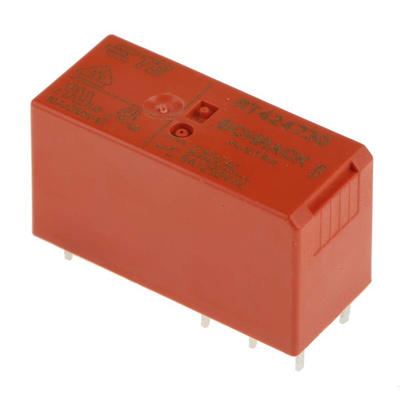 TE Connectivity PCB Mount Power Relay, 230V ac Coil, 8A Switching Current, DPDT