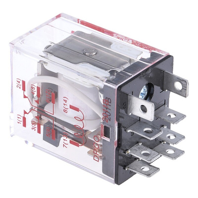 RS PRO Plug In Power Relay, 240V ac Coil, 10A Switching Current, DPDT
