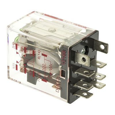 RS PRO Plug In Power Relay, 240V ac Coil, 10A Switching Current, DPDT