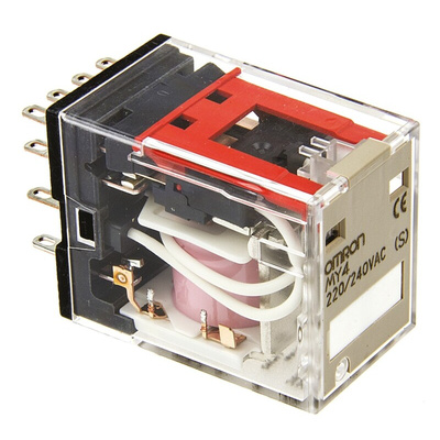 Omron Plug In Power Relay, 240V ac Coil, 5A Switching Current, 4PDT