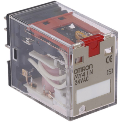 Omron Plug In Power Relay, 24V ac Coil, 5A Switching Current, 4PDT