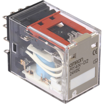 Omron Plug In Power Relay, 24V dc Coil, 5A Switching Current, 4PDT