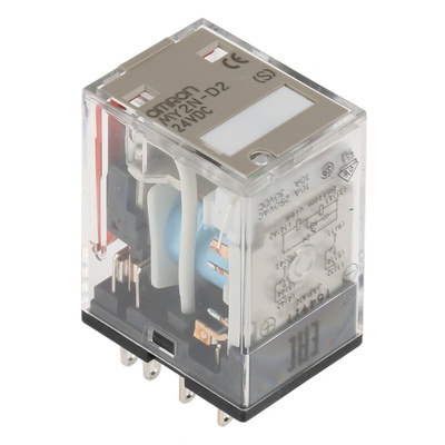 Omron Plug In Power Relay, 24V dc Coil, 5A Switching Current, DPDT