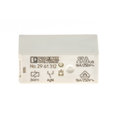 Phoenix Contact PCB Mount Power Relay, 24V dc Coil, 16A Switching Current, SPDT