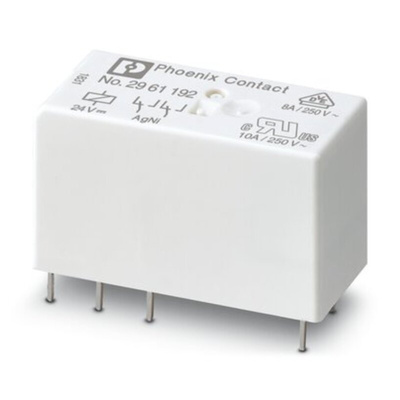 Phoenix Contact PCB Mount Power Relay, 24V dc Coil, 8A Switching Current, DPDT
