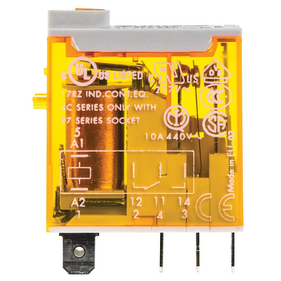 Finder Plug In Power Relay, 230V ac Coil, 16A Switching Current, SPDT