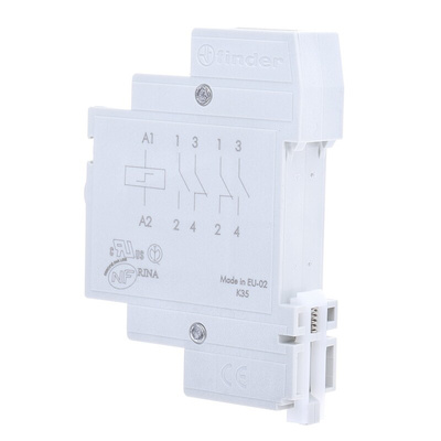 Finder DIN Rail Latching Power Relay, 24V dc Coil, 16A Switching Current, SP-NC, SP-NO