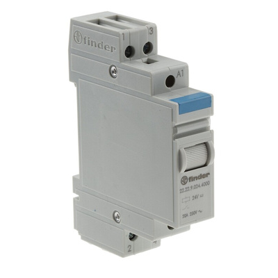 Finder DIN Rail Power Relay, 24V dc Coil, 20A Switching Current, DPST