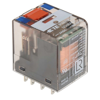 TE Connectivity PCB Mount Power Relay, 24V dc Coil, 6A Switching Current, 4PDT