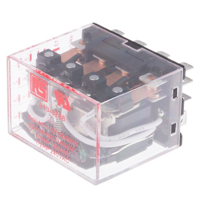RS PRO Plug In Power Relay, 110V ac Coil, 12A Switching Current, 4PDT