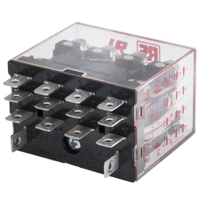 RS PRO Plug In Power Relay, 12V dc Coil, 12A Switching Current, 4PDT