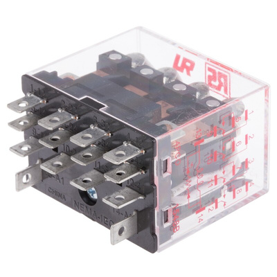 RS PRO Plug In Power Relay, 240V ac Coil, 12A Switching Current, 4PDT