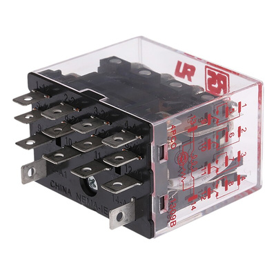 RS PRO Plug In Power Relay, 24V dc Coil, 12A Switching Current, 4PDT