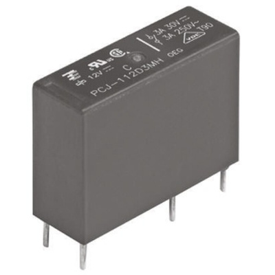 TE Connectivity PCB Mount Power Relay, 12V dc Coil, 5A Switching Current, SPST
