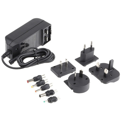 Egston, 30W Plug In Power Supply 24V dc, 1.25A, Level V Efficiency, 1 Output Switched Mode Power Supply, Interchangeable