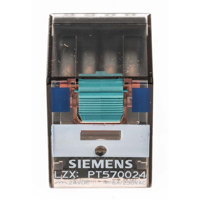Siemens Plug In Power Relay, 24V dc Coil, 6A Switching Current, 4PDT