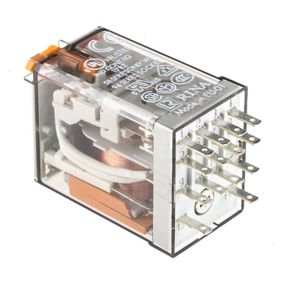 Finder Plug In Power Relay, 24V ac Coil, 7A Switching Current, 4PDT