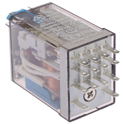 Finder Plug In Power Relay, 24V dc Coil, 7A Switching Current, 4PDT