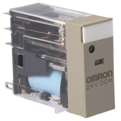 Omron Plug In Power Relay, 24V dc Coil, 5A Switching Current, DPDT