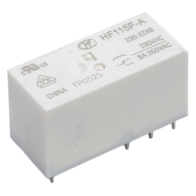 RS PRO PCB Mount Power Relay, 230V ac Coil, 8A Switching Current, DPDT
