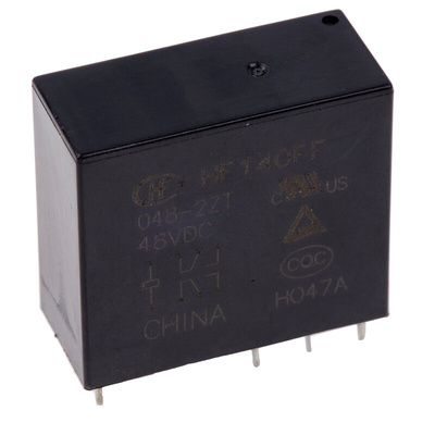 RS PRO PCB Mount Power Relay, 48V dc Coil, 10A Switching Current, DPDT