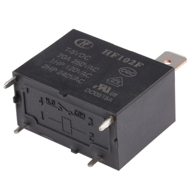 RS PRO PCB Mount Power Relay, 5V dc Coil, 25A Switching Current, SPST