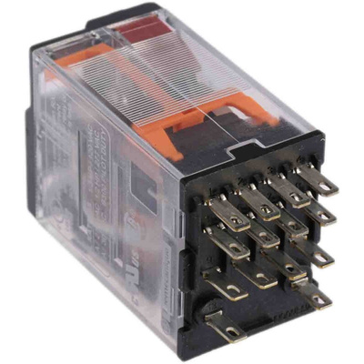 Schneider Electric Plug In Power Relay, 24V ac Coil, 8A Switching Current, 4PDT