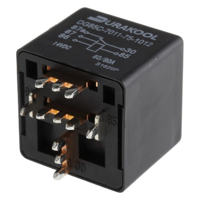 Durakool PCB Mount Power Relay, 12V dc Coil, 80A Switching Current, SPDT