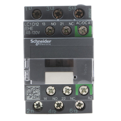 Schneider Electric LC1D Series Contactor, 110 V ac/dc Coil, 3-Pole, 12 A, 5.5 kW, 3NO, 690 V ac