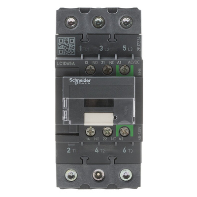 Schneider Electric LC1D Series Contactor, 110 V ac/dc Coil, 3-Pole, 65 A, 30 kW, 3NO, 690 V ac