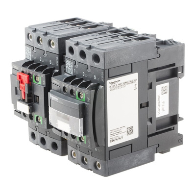 Schneider Electric LC2D Series Reversing Contactor, 24 V ac/dc Coil, 3-Pole, 40 A, 18.5 kW, 3NO, 690 V ac