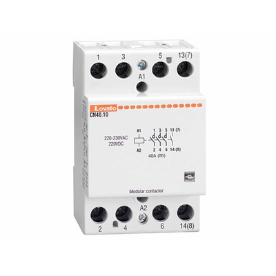 Lovato Contactor, 24 V ac/dc Coil, 4-Pole, 40 A, 4NO, 110 V ac