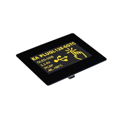 Electronic Assembly 2.9in Yellow OLED Display 128 x 64 Graphics 12C, RS232, SPI, USB Interface
