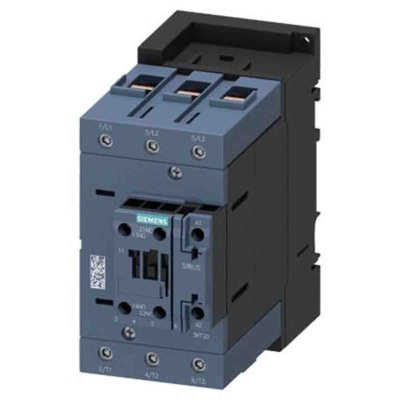 Siemens Contactor, 24 V dc Coil, 3-Pole, 80 A, 37 kW, 1NO + 1NC