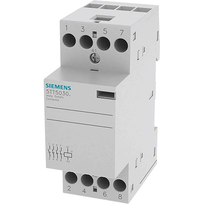 Siemens Contactor, 230 V ac Coil, 4-Pole, 25 A, 4NO