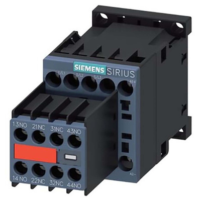 Siemens Reversing Contactor, 24 V dc Coil, 3-Pole, 9 A, 4 kW, 2NO + 2NC