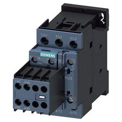 Siemens Reversing Contactor, 230 V ac Coil, 3-Pole, 9 A, 40 kW, 2NO + 2NC