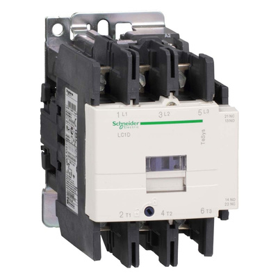 Schneider Electric Contactor, 24 V dc Coil, 3-Pole, 95 A, 45 kW, 3NO