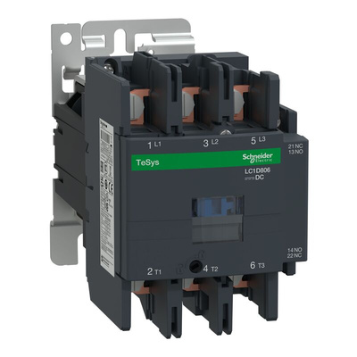 Schneider Electric Contactor, 24 V dc Coil, 3-Pole, 80 A, 45 kW, 1NC + 1NO