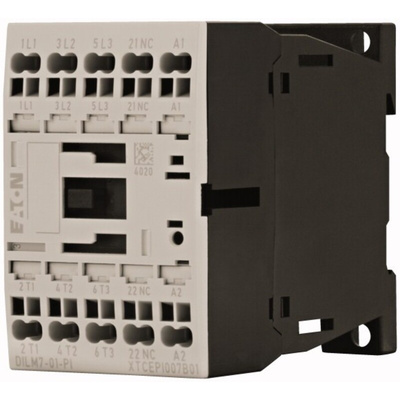 Eaton Contactor, 24 V dc Coil, 3-Pole, 7 A, 3 kW, 1 NC