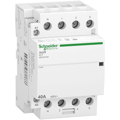 Schneider Electric Contactor, 240 V ac Coil, 4-Pole, 40 A, 4NO