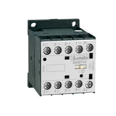 Lovato BG Series Contactor, 24 V ac Coil, 4-Pole, 20 A, 22 kW, 4NO