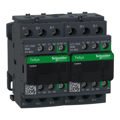 Schneider Electric LC2D Series Reversing Contactor, 3-Pole, 25 A, 1 NO + 1 NC