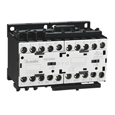 Lovato BGR12 Series Reversing Contactor, 110 V dc Coil, 3-Pole, 12 A, 5.7 kW, 1NC, 690 V