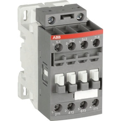 ABB AF Series Contactor, 12 V dc Coil, 4-Pole, 25 A, 4 kW, 4NO, 690 V ac