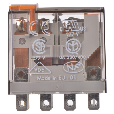 Finder Plug In Power Relay, 24V ac Coil, 12A Switching Current, 4PDT