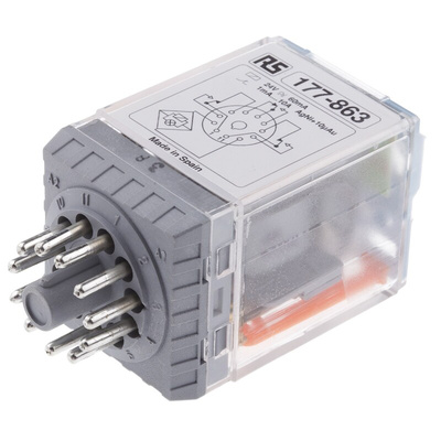 Releco PCB Mount Power Relay, 24V ac/dc Coil, 10A Switching Current, 3PDT